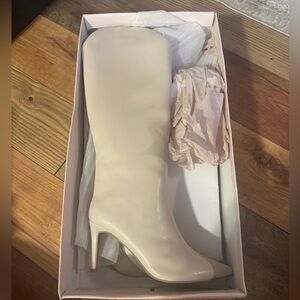 Elegant Cream Knee-High Boots